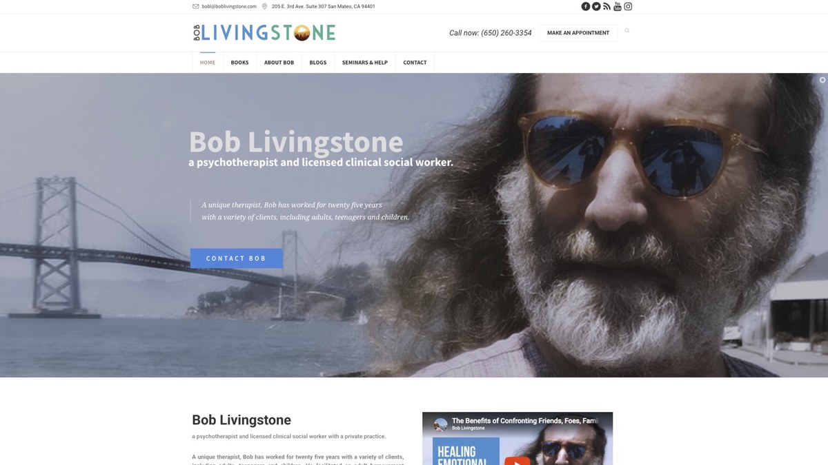 Bob Livingstone website mockup